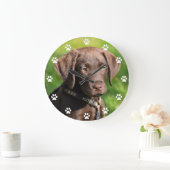 Chocolade Lab Puppy Dog Grote Klok (Huis)