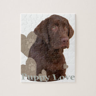 Chocolade Lab Puppy Love Legpuzzel