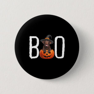 Chocolade Lab Puppy Pompoen Boo Hekserij Pet Honde Ronde Button 5,7 Cm