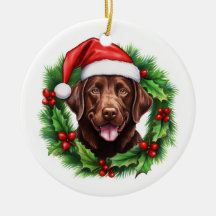 Chocolade Lab Retriever Kerstkrans