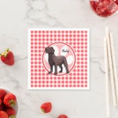 Chocolade Lab; Rode en Witte Gingham Servetten (Insitu)