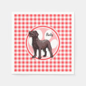 Chocolade Lab; Rode en Witte Gingham Servetten (Voorkant)