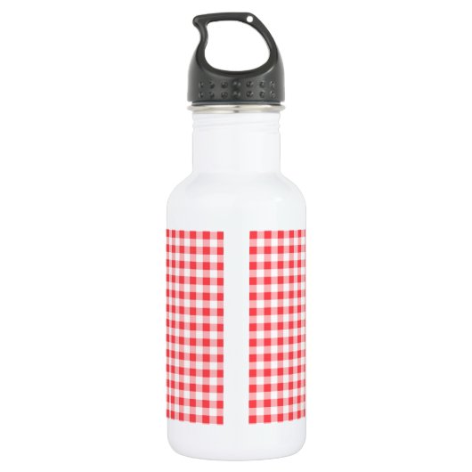 Chocolade Lab; Rode en Witte Gingham Waterfles (Achterkant)