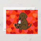 Chocolade Lab schopende ijskap met hart Briefkaart (Voorkant / Achterkant)