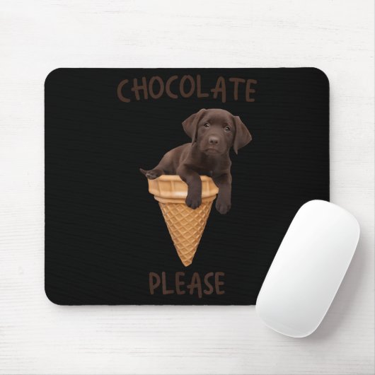Chocolade Lab Waffle Cone Ice Cream Schattigee Lab Muismat (Met muis)