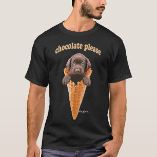 Chocolade Lab Waffle Cone Ice Cute Puppy T-shirt
