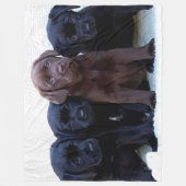 Chocolade Lab - zwarte labrador Puppies Fleece Deken (Voorkant)
