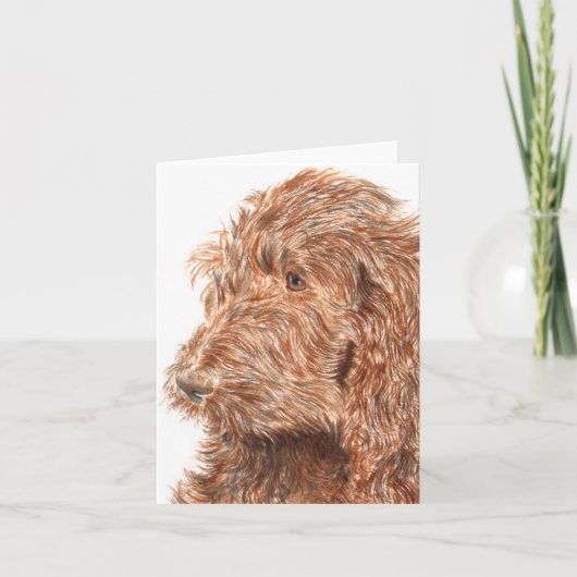 Chocolade Labradoodle #2 Notecard Kaart (Voorkant)