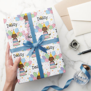 Chocolade Labradoodle Hond Verjaardag Cadeaupapier