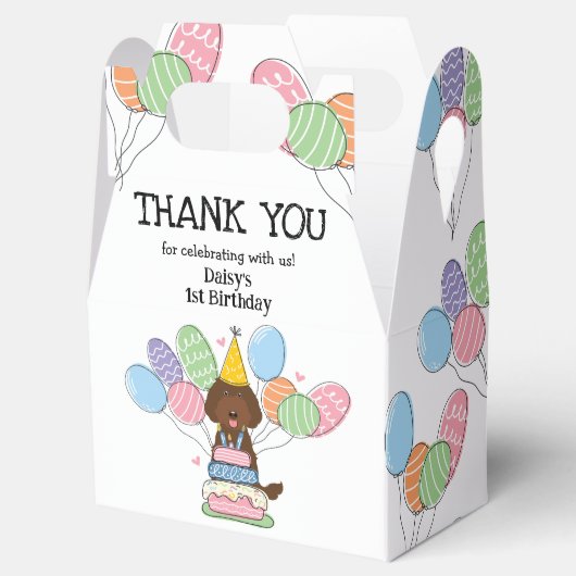 Chocolade Labradoodle Verjaardag Bedankt Favoriet Bedankdoosjes (Geopend)