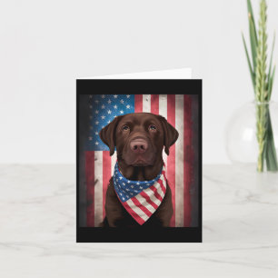 Chocolade Labrador American Flag 4 juli Dog Kaart