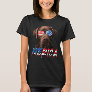 Chocolade Labrador American Flag Lab Dog 4e van T-shirt