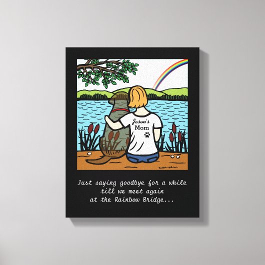 Chocolade Labrador Angel en Mom Canvas Afdruk (Voorkant)