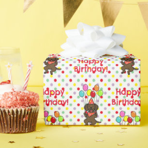 Chocolade labrador ballonnen Verjaardag Cadeaupapier