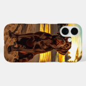 Chocolade Labrador bij zonsondergang Case-Mate iPhone Case (Achterkant (horizontaal))