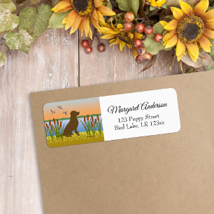 Chocolade Labrador Bird Dog Sunset Etiket