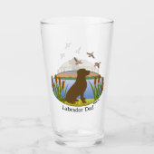 Chocolade Labrador Bird Dog Sunset Glas (Voorkant)