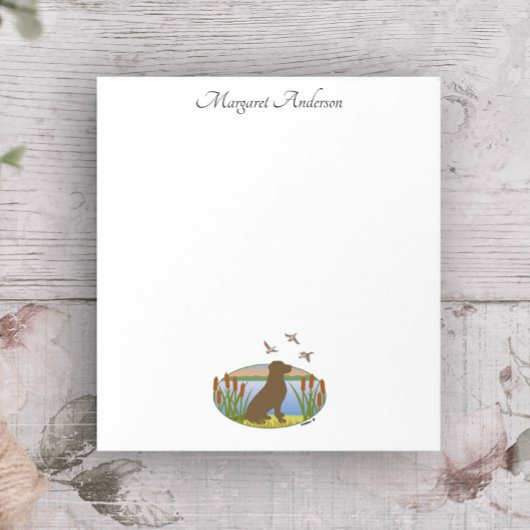 Chocolade Labrador Bird Dog Sunset Notitieblok