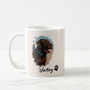 Chocolade Labrador Close-up Dog Portrait Gift Koffiemok