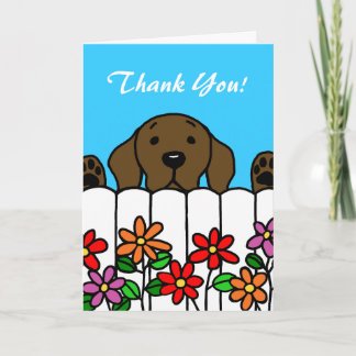 Chocolade Labrador die je in de gaten houdt Bedankkaart