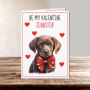 Chocolade Labrador Dog I Woof You Valentijn Kaart