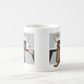 Chocolade Labrador Dog kerstFireplace Scene Koffiemok (Center)