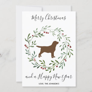 Chocolade Labrador Elegant Dog Merry Kerstmis Feestdagenkaart