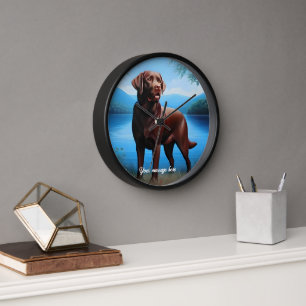 Chocolade Labrador en Blue Lake