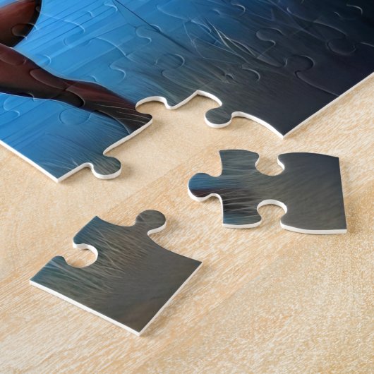 Chocolade Labrador en Blue Lake Legpuzzel (Zijkant)