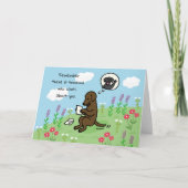 Chocolade labrador en brief iemand geeft om kaart (Voorkant)