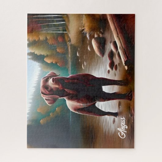 Chocolade Labrador en Lake Legpuzzel (Verticaal)