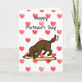 Chocolade Labrador en Stocking Moederdag Kaart (Voorkant)