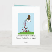 Chocolade Labrador Engel met Liefde Kaart (Achterkant)