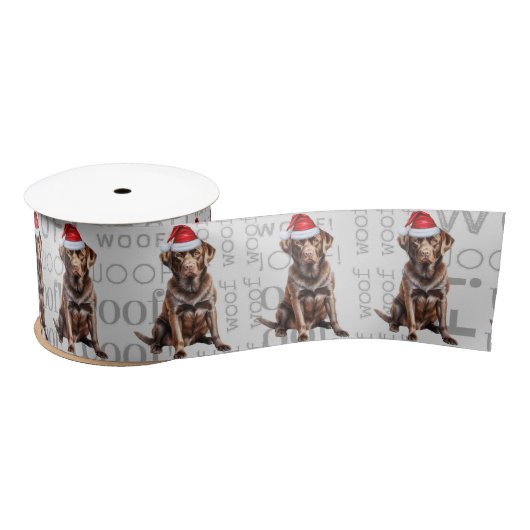 Chocolade Labrador Funny Santa Dog Kerstmis Lint (Spoel)