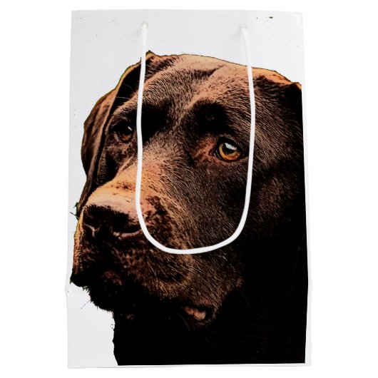 Chocolade labrador gift medium cadeauzakje (Achterkant)