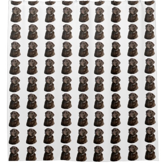Chocolade Labrador-hondenpatroon Douchegordijn (Voorkant)