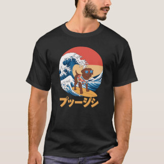 Chocolade Labrador Japanse Kanagawa Wave Dog T-shirt