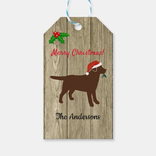 Chocolade Labrador kerstkerstkerstkerstkerstkerstk Cadeaulabel (Voorkant)