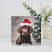 Chocolade Labrador Kerstmis (Staand voorkant)