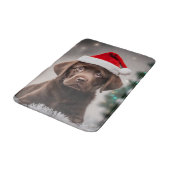 Chocolade Labrador Kerstmis Badmat (Gekanteld)