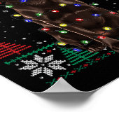 Chocolade Labrador Kerstmis Santa Lelijk Sweater D Poster (Hoek)