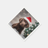 Chocolade Labrador Kerstmis Servet (Hoek)