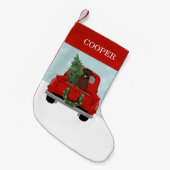 Chocolade Labrador-kersttruck Kleine Kerstsok (Voorkant (Hangend))