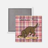 Chocolade labrador kous magneet (Voorkant / Achterkant)