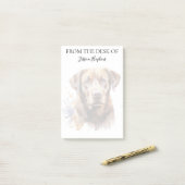 Chocolade Labrador Liefhebber Monogram Dog Post-it® Notes (Op bureau)