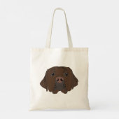 Chocolade Labrador op Canvas tas (Achterkant)