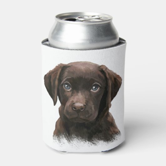 Chocolade Labrador Puppy Blikjeskoeler (Blikje Voorkant)