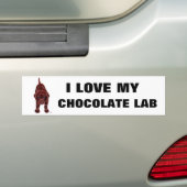 Chocolade Labrador Puppy Bumpersticker (Op auto)