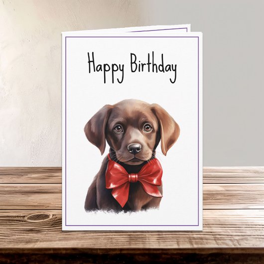 Chocolade Labrador Puppy Dog Verjaardag Kaart