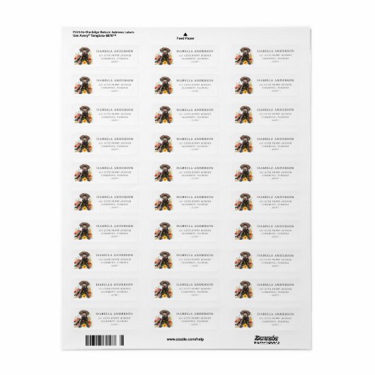 Chocolade Labrador Puppy Etiket (Full Sheet)